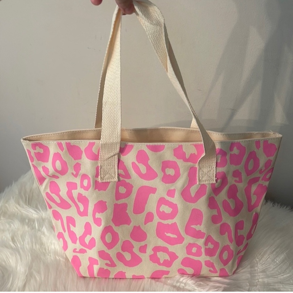 Pink Leopard Tote Bag